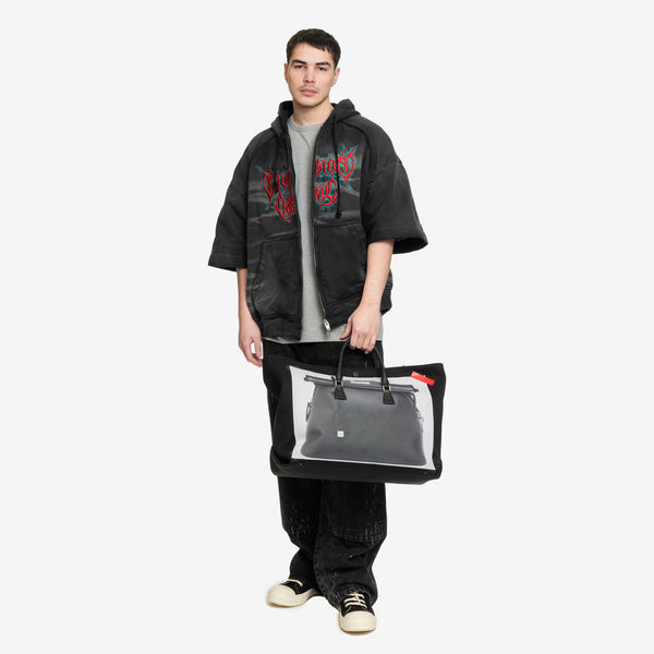 Mens Juun.J Brushed Embroidered SS Zip Hoody in Grey