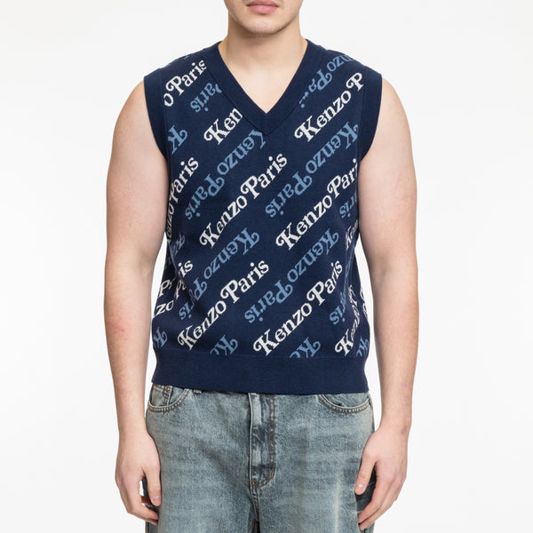 KENZO Knit Verdy Vest in Midnight Blue for Men