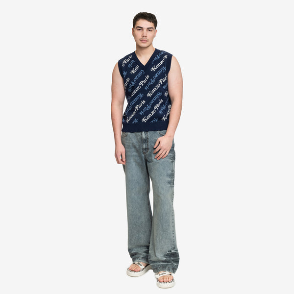 KENZO Knit Verdy Vest in Midnight Blue for Men