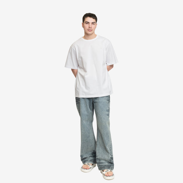 Juun.J Mens Tonal Embroidered T-Shirt in White