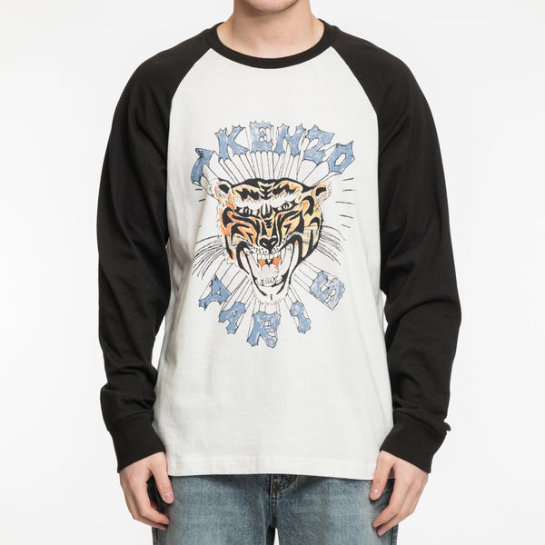 KENZO Tshirt for Men Drawn Varsity Raglan LS Tee in Black