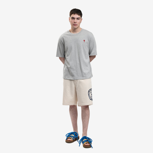 AMI Paris for Men Red Ami de Coeur T-Shirt in Grey