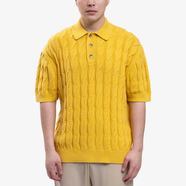 Drôle de Monsieur Mens Le Polo Torsade in Yellow
