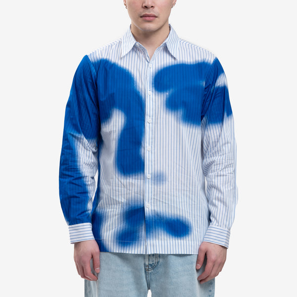 Mens KidSuper Stripe Blurry Face Shirt in White