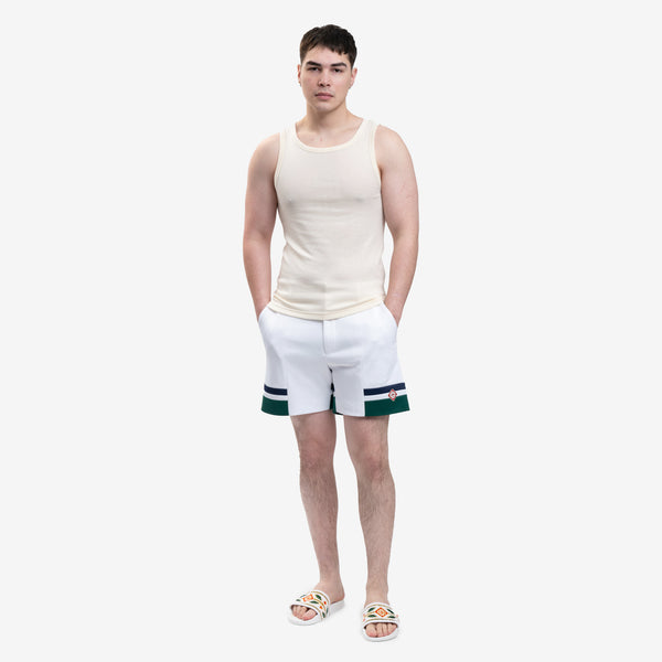 Men Casablanca Sports Tailoring Shorts in White