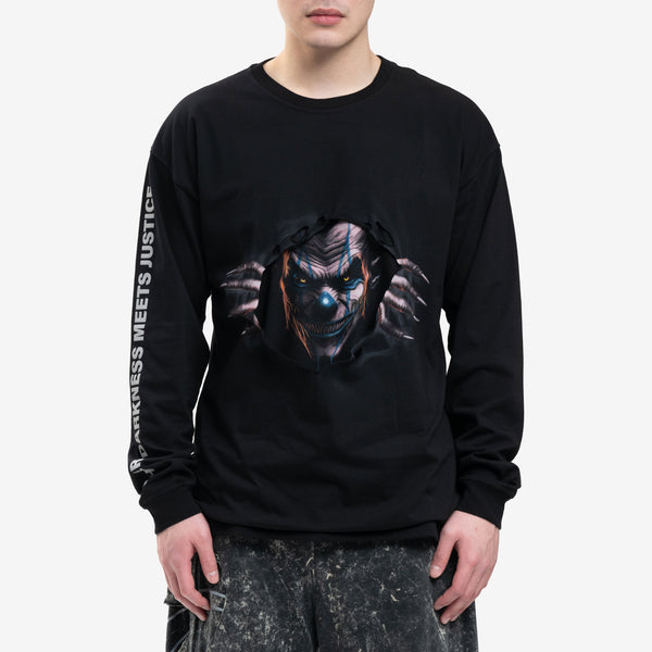 DIESEL Brand Mens Clown Long Sleeve T-Shirt in Black