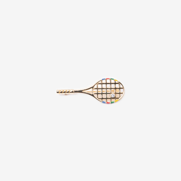Women and Men Casablanca Gold Plated Tennis Racket Brooch