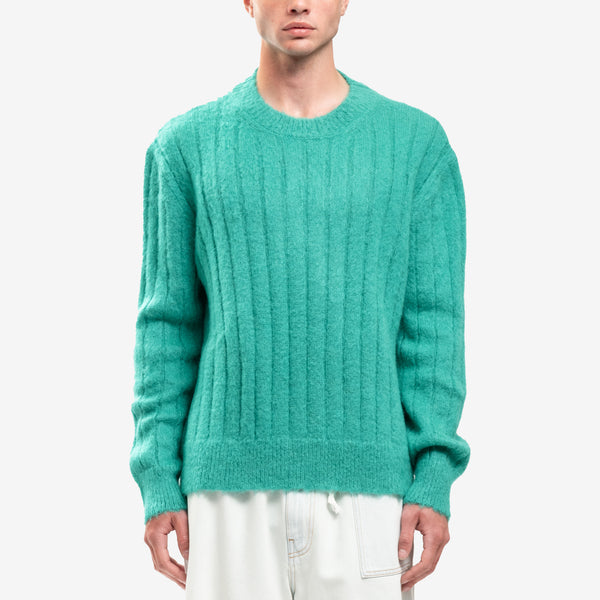 Mens MARNI Fuzzy Wuzzy Knit Sweater in Sea Green