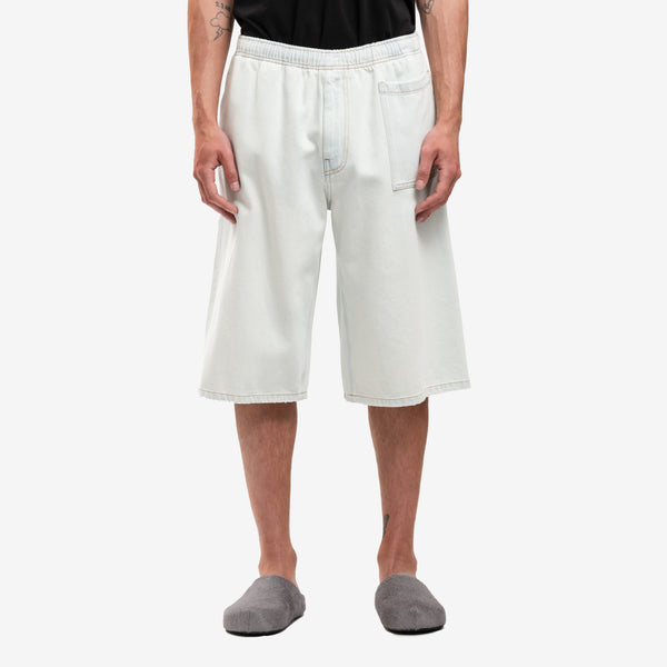 Maison Margiela MM6 Mens Back Pocket Shorts in Light Blue