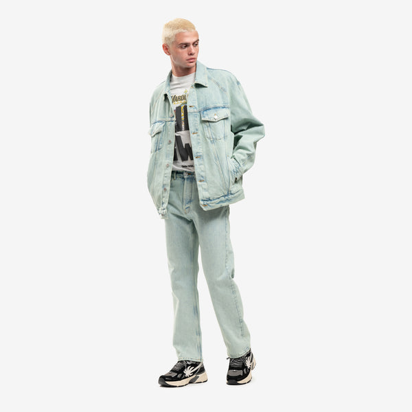 Palm Angels Jeans Overdyed Logo Denim Pants in Mint