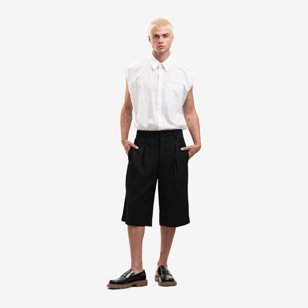 Mens Helmut Lang Sleeveless Oversize Shirt in White