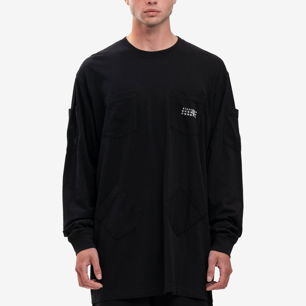 Maison Margiela MM6 Mens Long Sleeve Pocket T-Shirt in Black