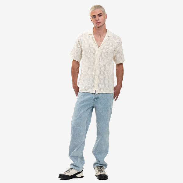 Represent Clo Mens Lace Knit Shirt in Chalk