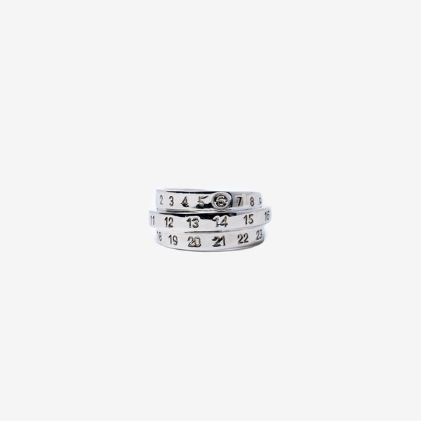 Maison Margiela MM6 Silver Triple Band Logo Ring for Men and Women