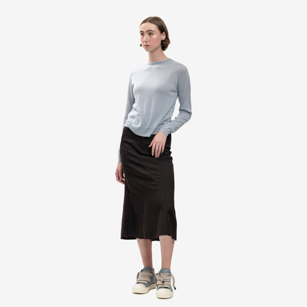 Rick Owens Sweater Ladies Biker Level Sweater in Pale Blue