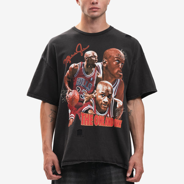 Dom Rebel Tee Michael Jordan Icon Vintage T-Shirt in Black