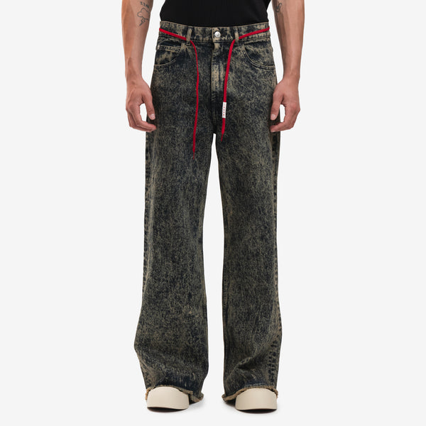 Mens MARNI String Jeans Marble Dyed Jeans in Nomad