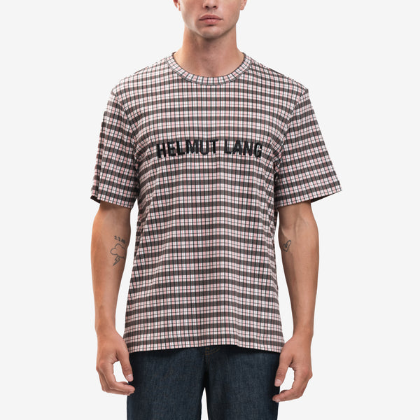Helmut Lang Tee Mini Digital Check T-Shirt in Red