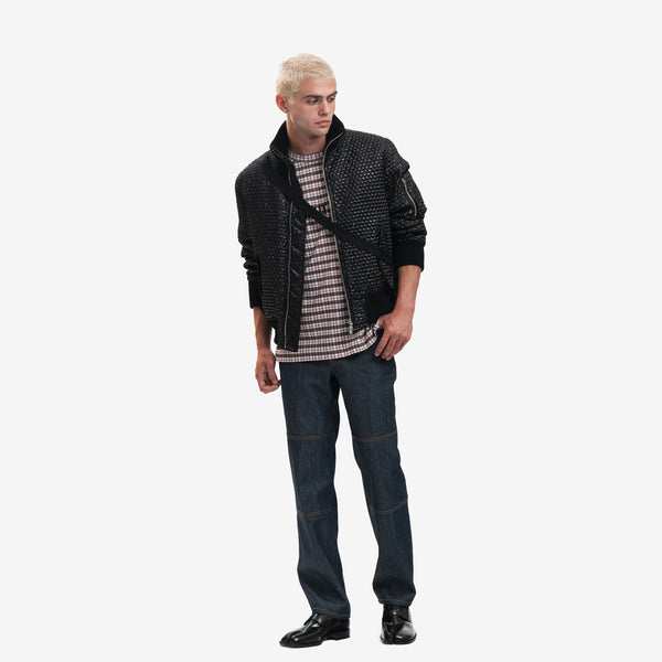 Mens Helmut Lang Jacket Bubble Wrap Seatbelt Bomber in Black