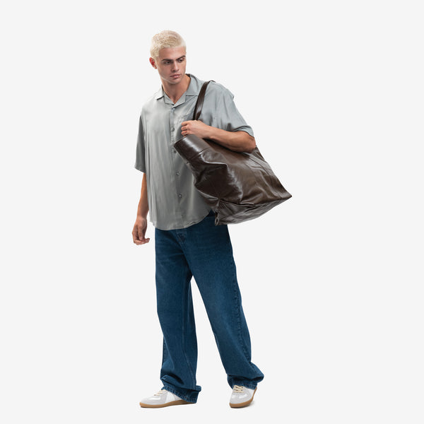 AMI Paris Brand Blue Chemise SS Boxy Shirt for Men