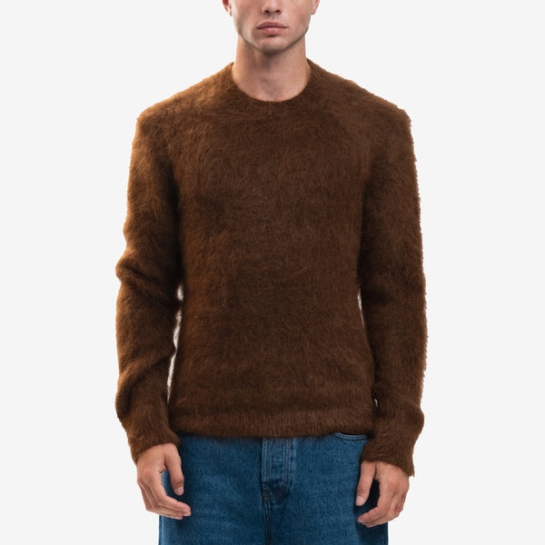 AMI Paris Brand Sweater for Men Brushed Mohair in Fawn