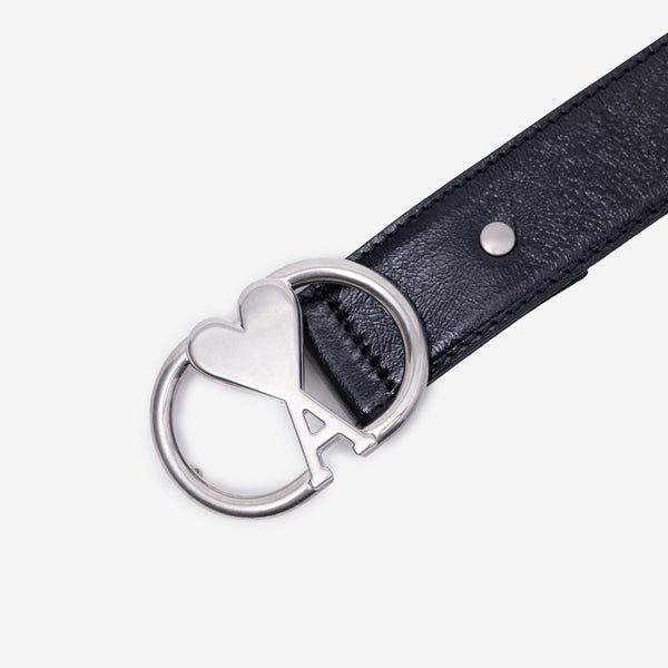 AMI Paris Brand Black Oval ADC Belt for Men 