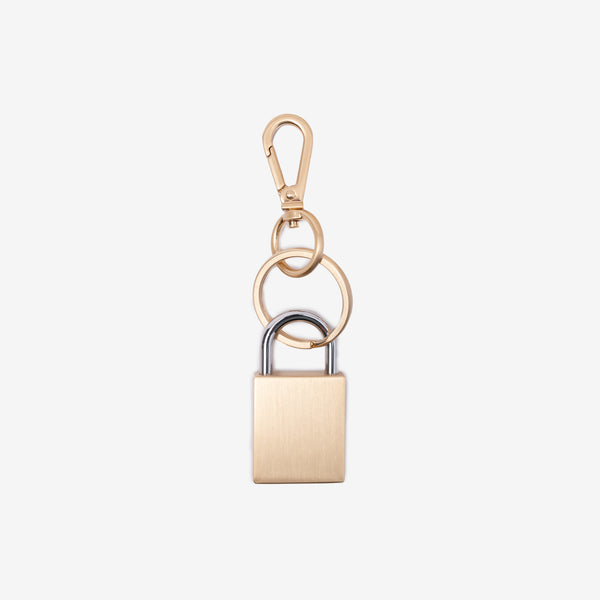 AMI Paris Brand Keychain ADC Padlock Keyring in Brass