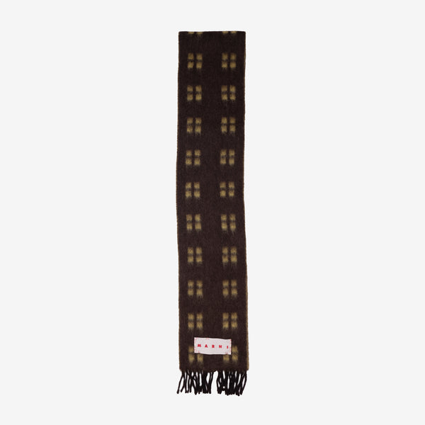 Women and Men MARNI Scarf Squared Mohair Scarf in Coffee