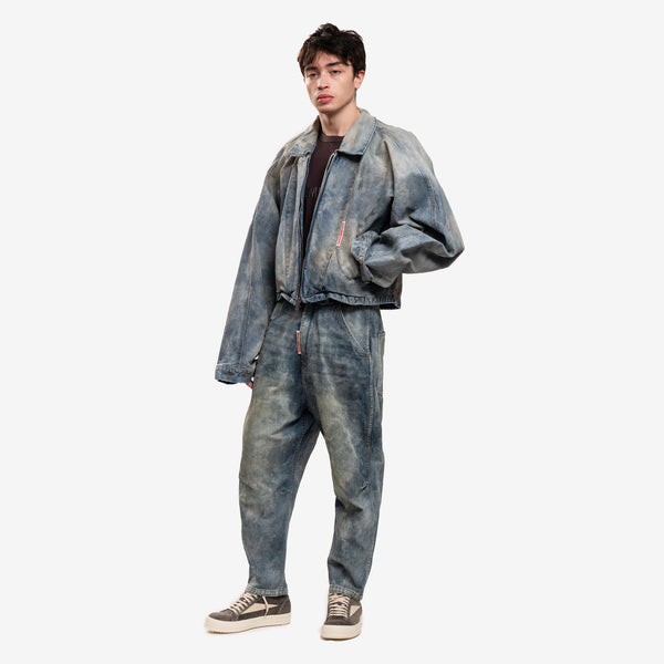 RRR123 Rivington Roi Rebis Mens Rose Trucker Jacket in Indigo