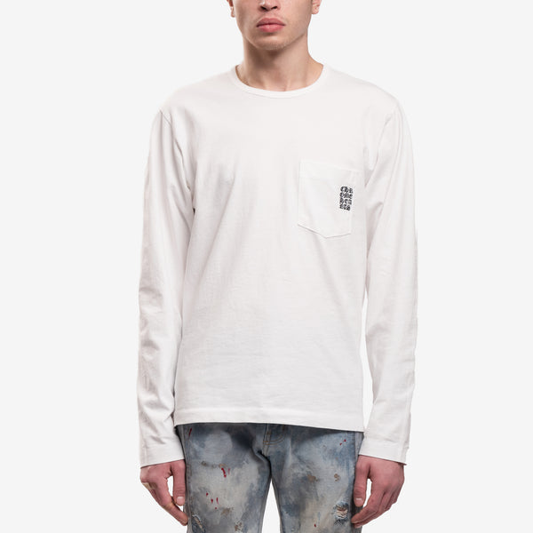 Chrome Hearts Mens CH Embroidered LS T-Shirt in White