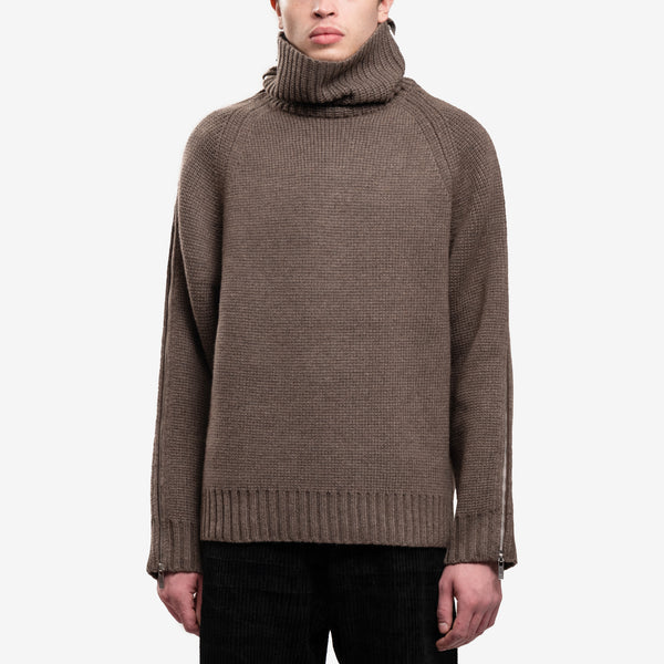 Helmut Lang Men Suitcase Turtleneck Sweater in Taupe