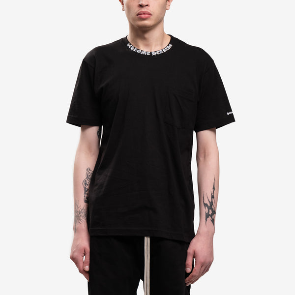 Chrome Hearts Mens Collar Script T-Shirt in Black