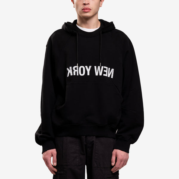 Helmut Lang Hoody - Reverse New York Hoodie in Black