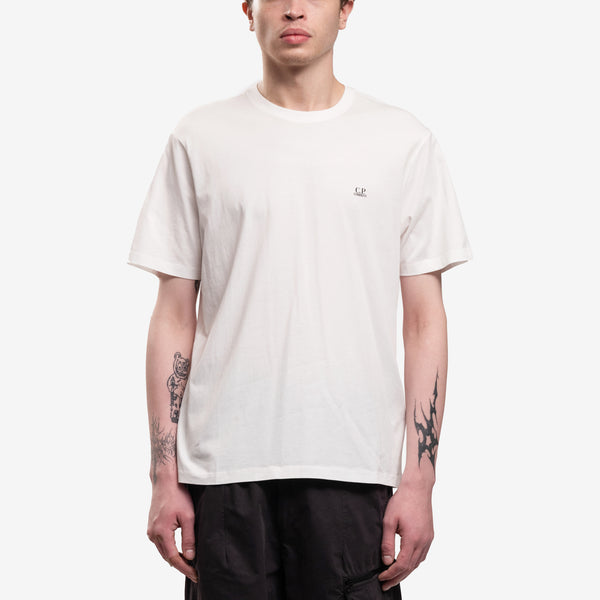 Mens C.P. Company Back Goggle T-Shirt in Gauze White
