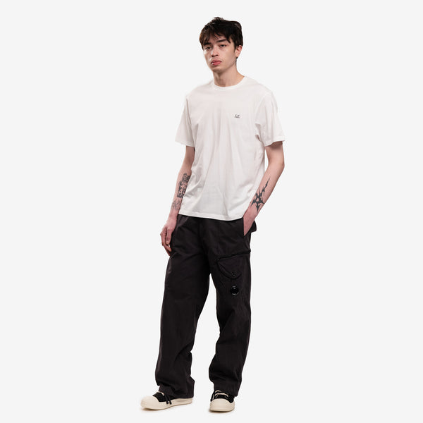 Mens C.P. Company Back Goggle T-Shirt in Gauze White