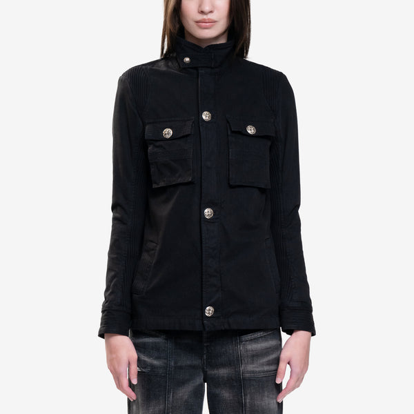 Chrome Hearts Womens Cherry Bomb Military Jacket in Black
