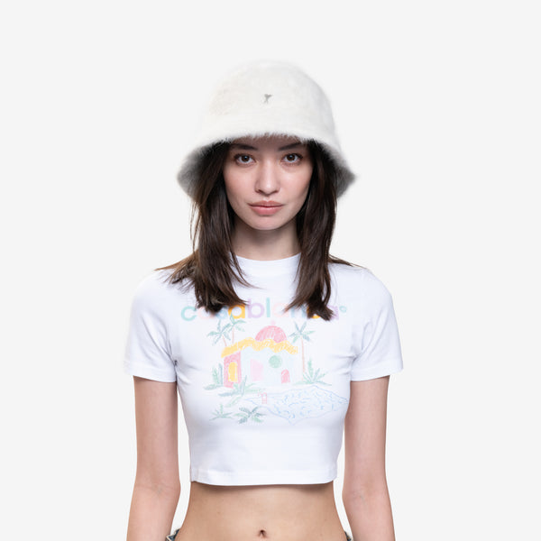Unisex AMI Paris - Fluffy Bucket Hat in Off White