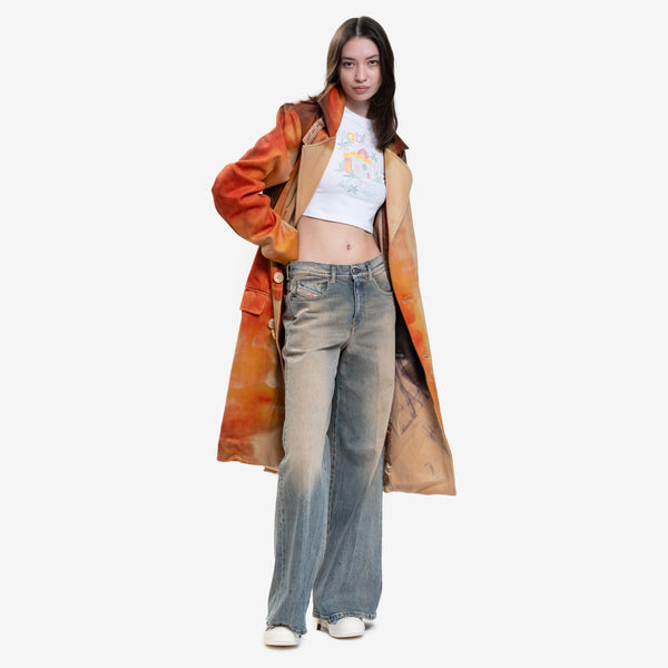 Mens Kidsuper Jacket - Girl Face Overcoat in Multicolour