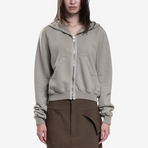 Womens Rick Owens Hoody - DRKSHDW Small Gimp Hoodie in Pearl