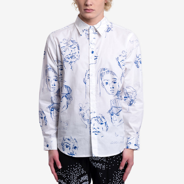 Kidsuper Mens Doodle Faces Shirt in White