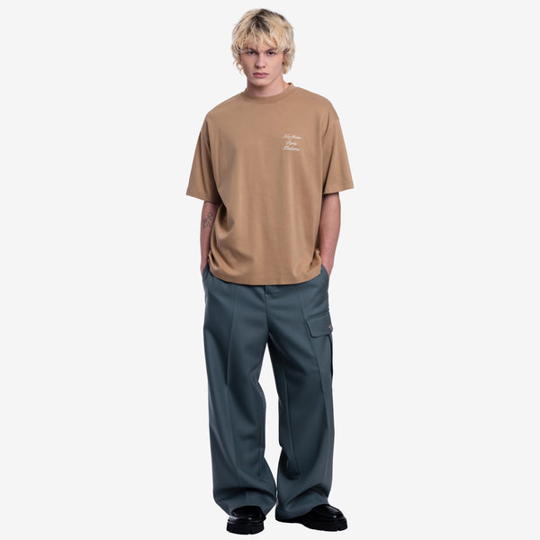 Drôle de Monsieur Mens Le T-Shirt Slogan Calligraphy in Beige