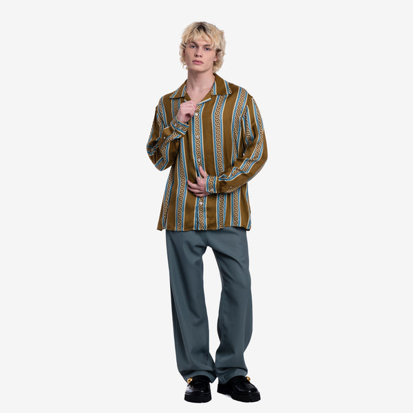 Mens Drôle de Monsieur - La Chemise Tresses in Mustard