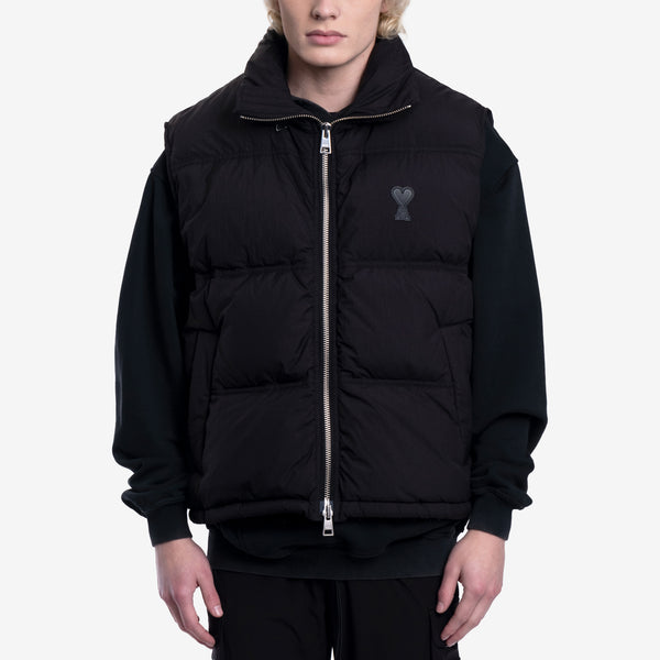  AMI Paris Brand - Sleeveless Down Jacket in Black for Men