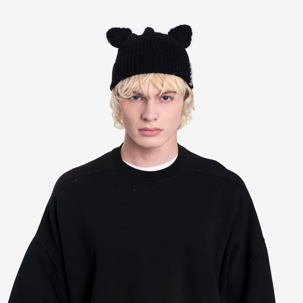 Unisex MARNI Ears Mohair Beanie in Black
