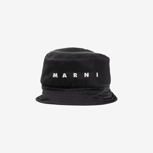 Unisex MARNI Padded Nylon Bucket Hat in Black