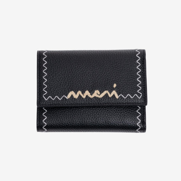 Unisex MARNI Mending Trifold Wallet in Black