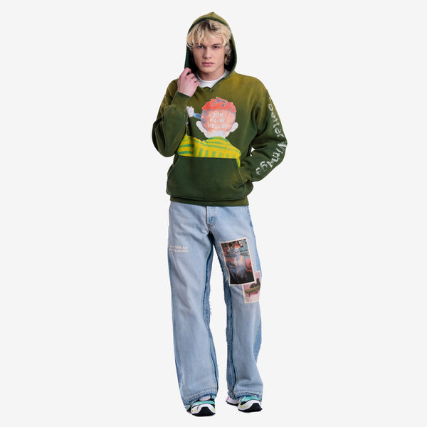 Mens Better with Age - Protest Art Hoodie in Green