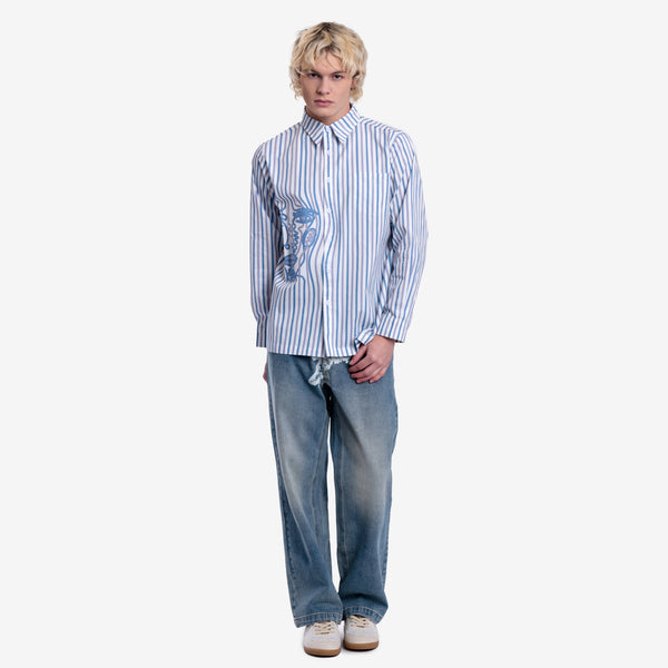 Kidsuper Mens Stripe Face Shirt in White