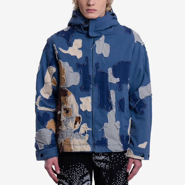 Mens Kidsuper Patchwork Canvas Jacket in Blue