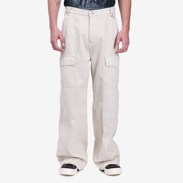 Mens AMI Paris - Worker Baggy Jeans in Off White